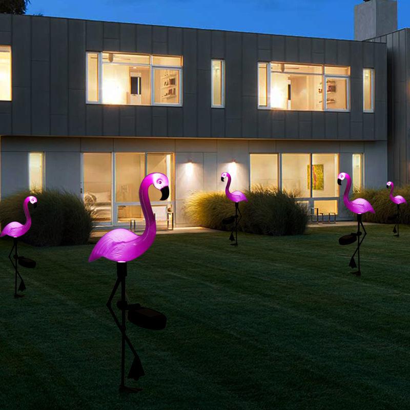 Solar Flamingo Garden Lamp