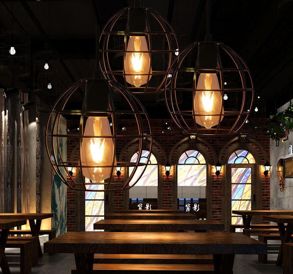 Spherical Cage Ceiling Lamp