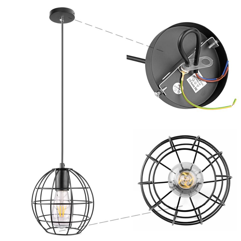 Spherical Cage Ceiling Lamp