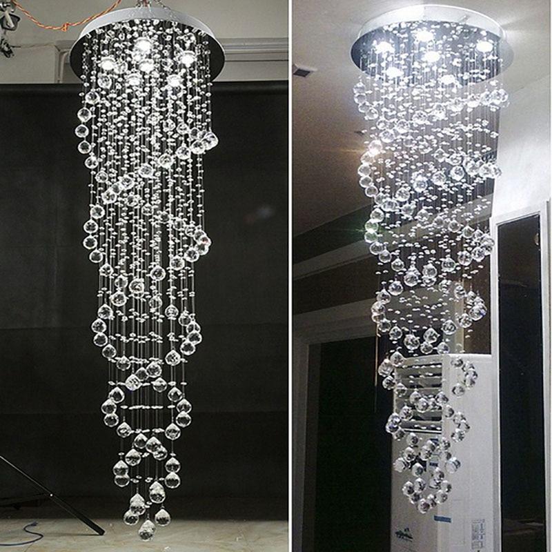Modern LED Double-Spiral Crystal Chandelier