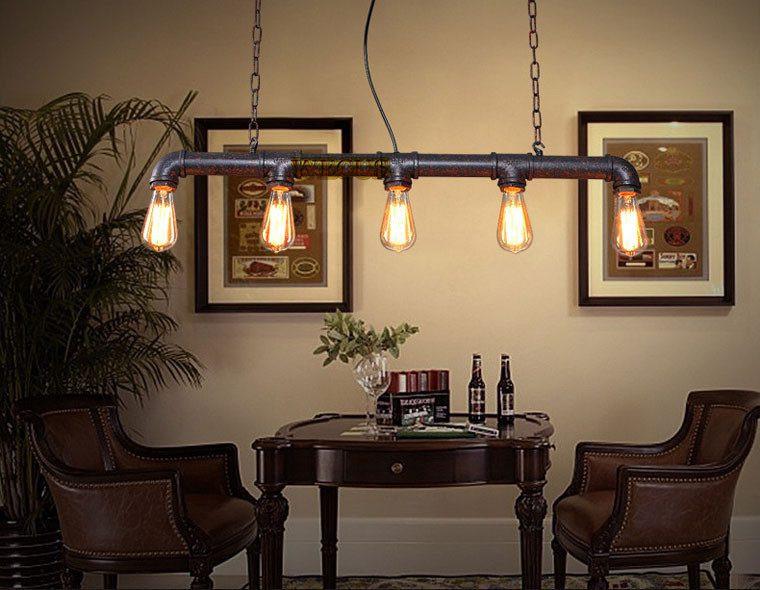 Vintage Industrial Pipe Chandelier
