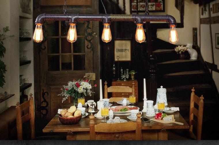 Vintage Industrial Pipe Chandelier