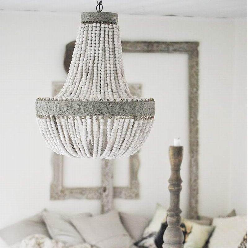 Metis - Vintage Wooden Bead Chandelier