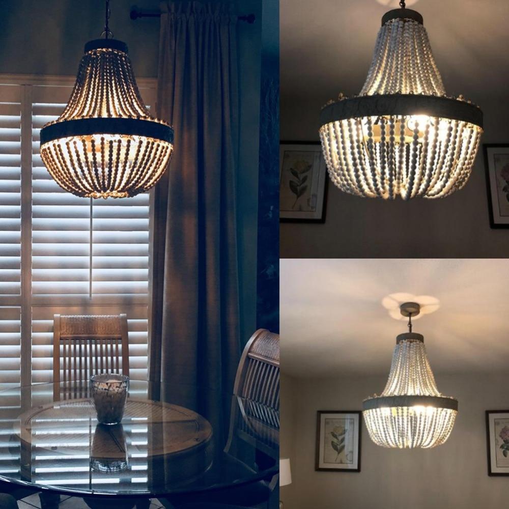 Metis - Vintage Wooden Bead Chandelier