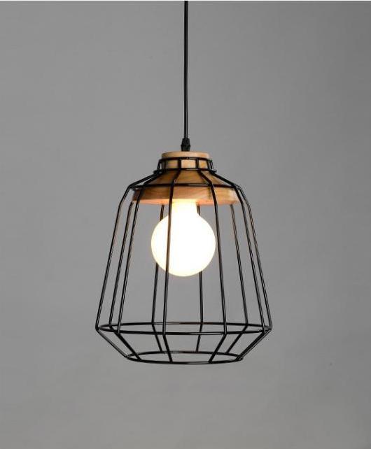 Modern Nordic Wrought-Iron Cage Hanging Lamp