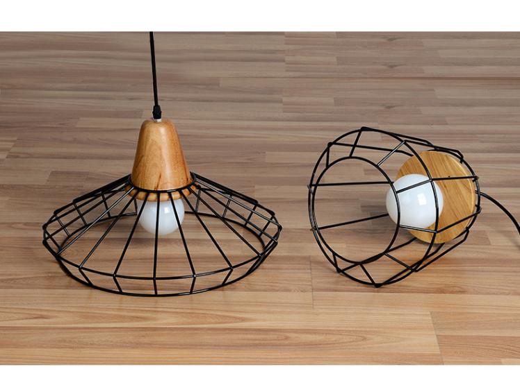 Modern Nordic Wrought-Iron Cage Hanging Lamp