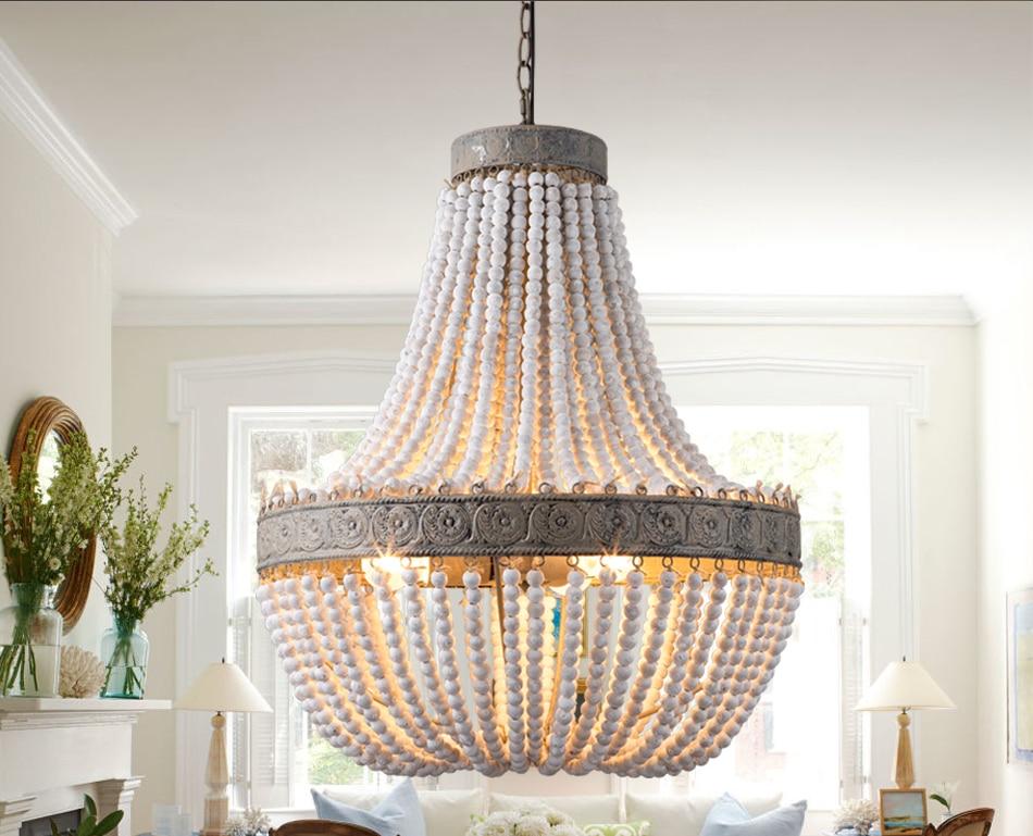 Metis - Vintage Wooden Bead Chandelier