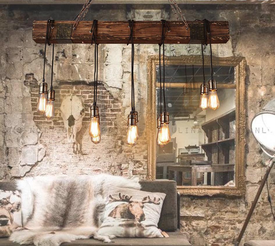 Brio - Antique Wooden Beam Pendant Lamp