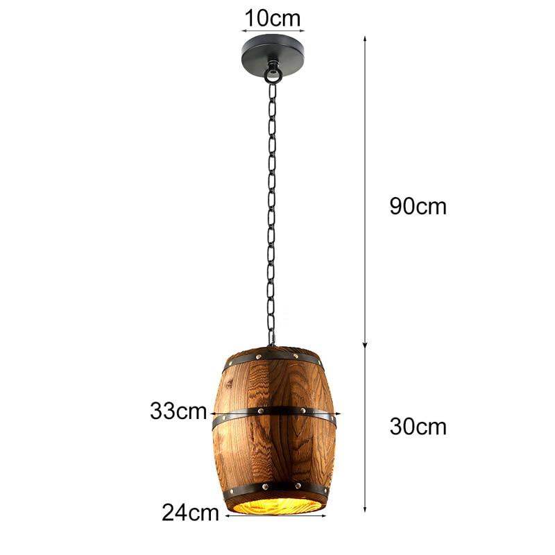 Erato - Hanging Wooden Wine Barrel Lamp