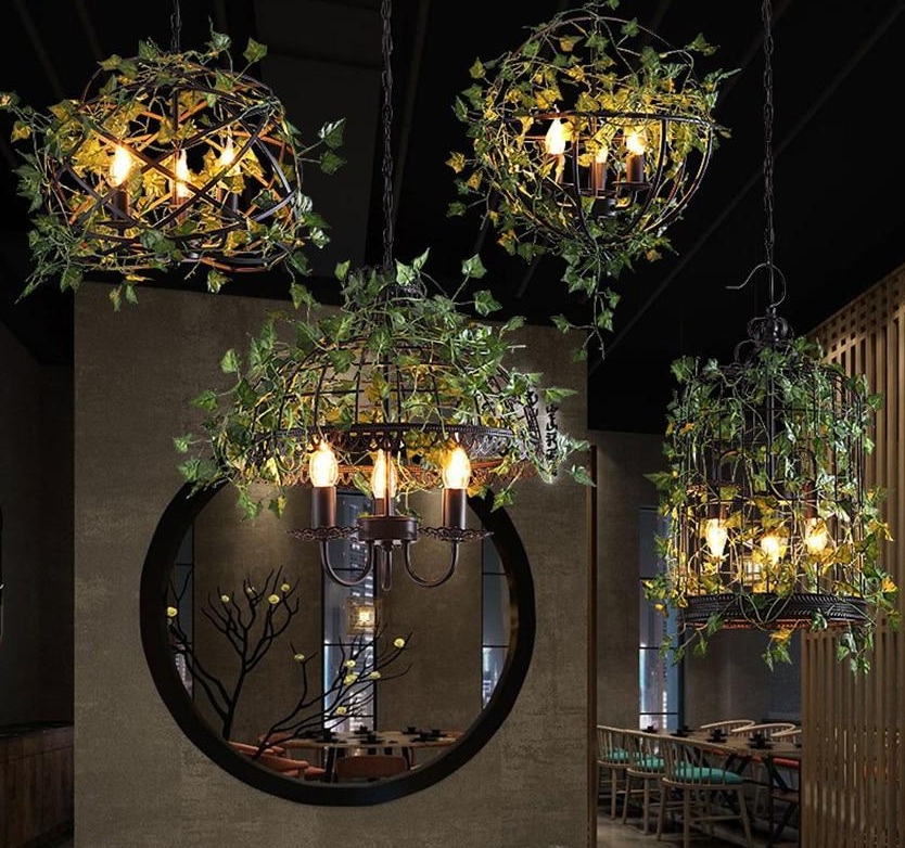 Emory - Vintage Industrial Birdcage Pendant Lamp