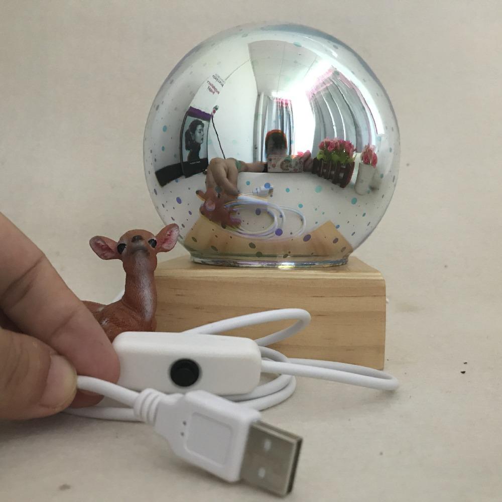 Modern Art Deco Crystal-Ball Night Light