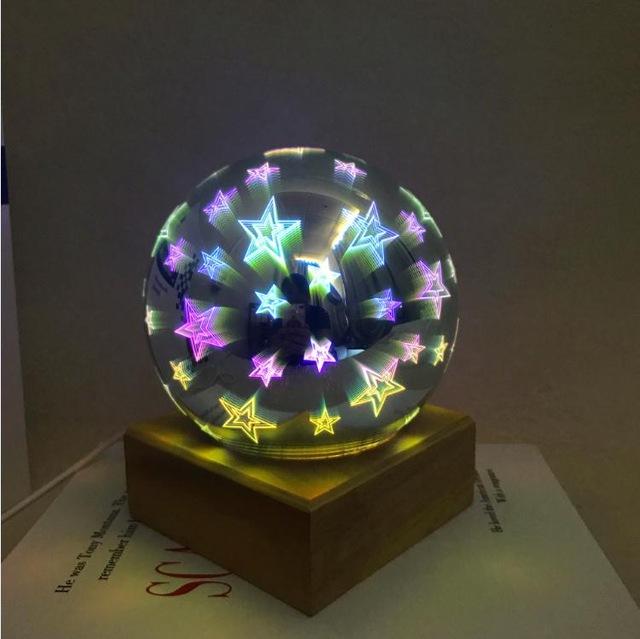 Modern Art Deco Crystal-Ball Night Light